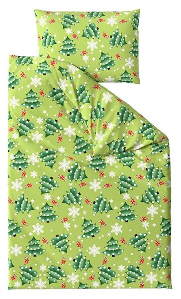 Posteljnina mikroflanel CHRISTMAS TREE zelena Dimenzije posteljnine: 70 x 90 cm | 140 x 220 cm