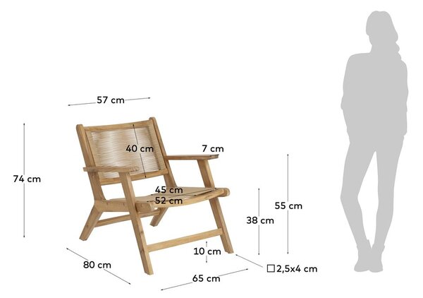 Vrtni zložljiv fotelj iz akacijevega lesa Kave Home Geralda