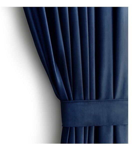 Temno modra žametna zavesa za delno zatemnitev 140x245 cm Eyelets – Restilo