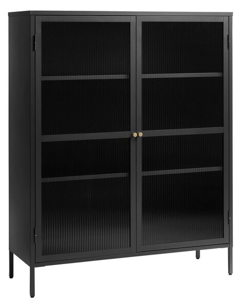Črna kovinska vitrina 111x140 cm Bronco – Unique Furniture