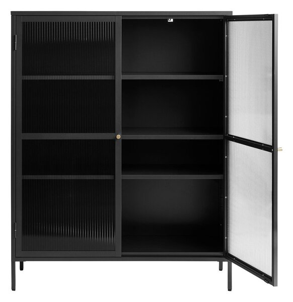 Črna kovinska vitrina 111x140 cm Bronco – Unique Furniture
