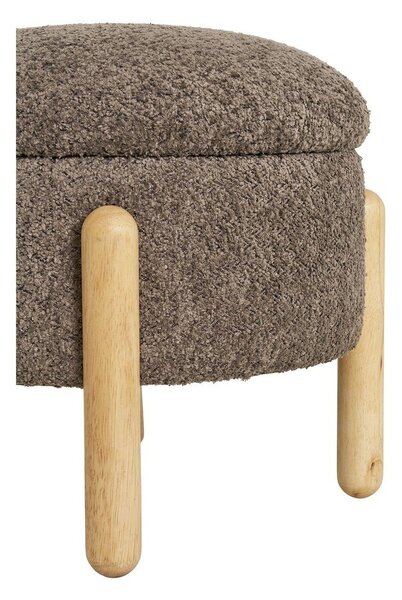 Rjav tabure iz tkanine bouclé Medas – House Nordic