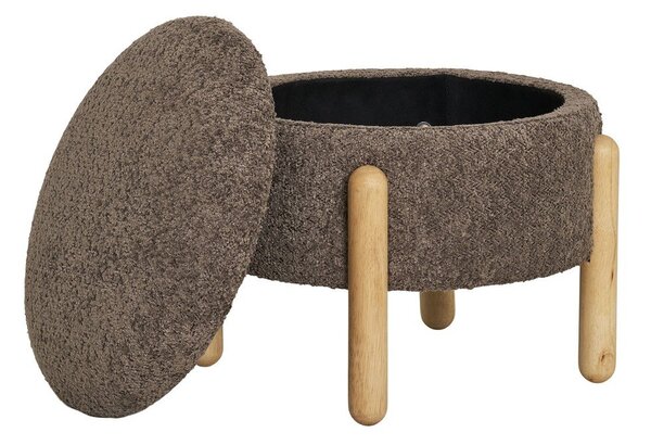 Rjav tabure iz tkanine bouclé Medas – House Nordic