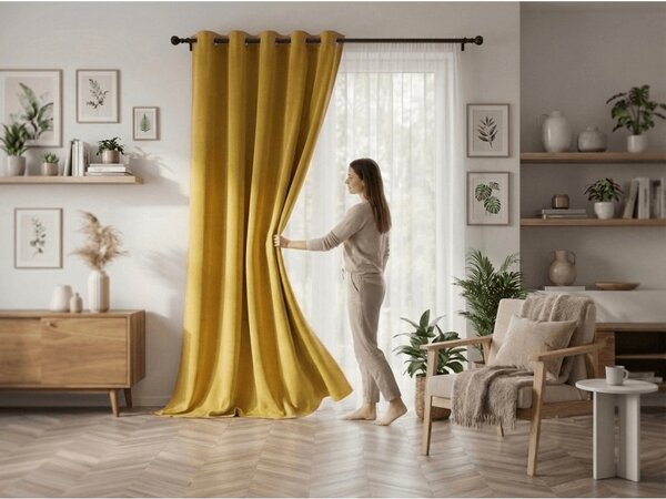 2x Rumena zavesa OXFORD 140x250 cm