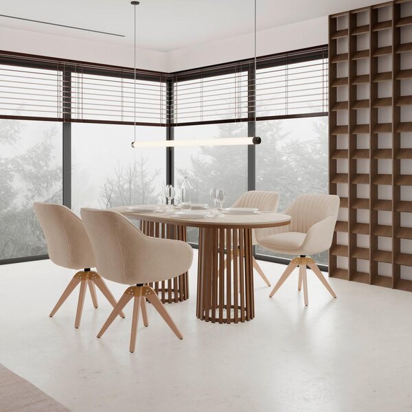 Bessagi Home Jedilna Miza Maddy, Ovalna, 180x90