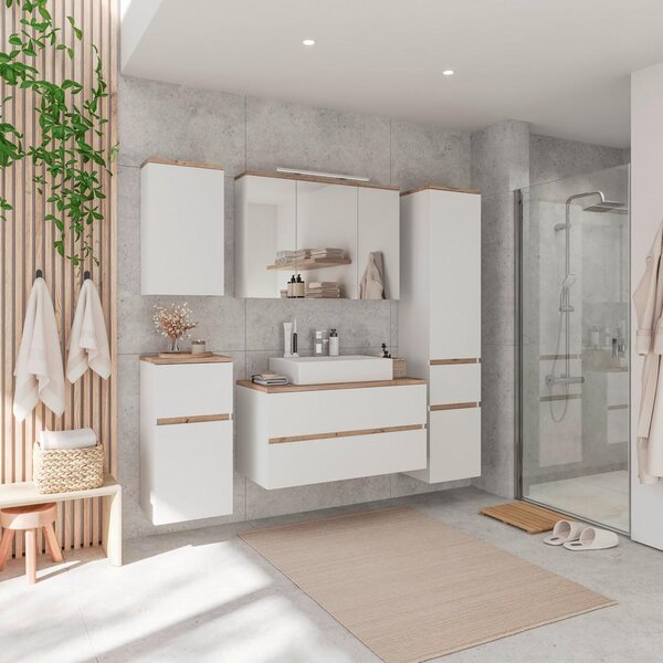 Mömax Omara Z Ogledalom Marbella, Bela, Hrast