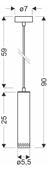 Črna viseča svetilka z lesenim senčnikom ø 7 cm Tubo – Candellux Lighting