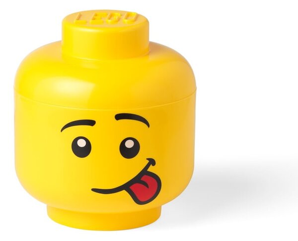 Rumena škatla za shranjevanje v obliki glave LEGO® Silly, ⌀ 16,3 cm