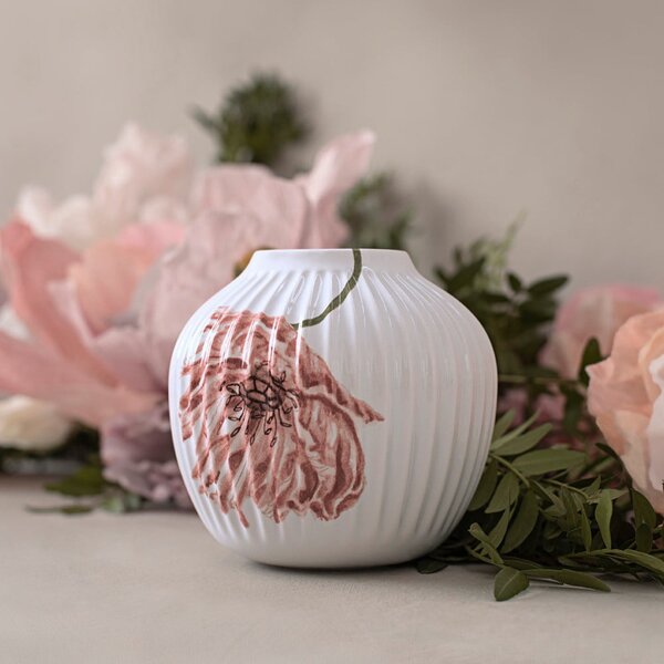 Vaza iz belega porcelana Kähler Design Poppy, višina 13 cm