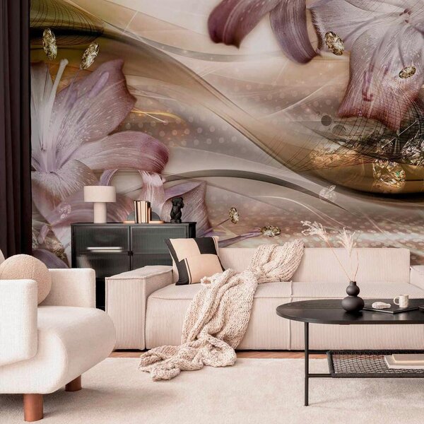 Artgeist Fototapeta Lilies On The Wave, 150x105cm