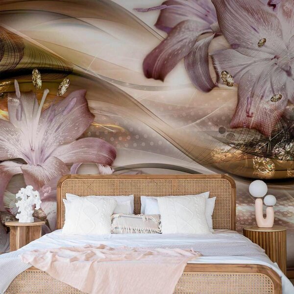 Artgeist Fototapeta Lilies On The Wave, 150x105cm