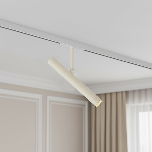 Sodobni reflektor bež z belo za enofazni sistem tirnic - Slimline Avery