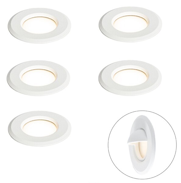 Komplet 5 modernih vgradnih reflektorjev bel vklj. LED IP67 - Linsey