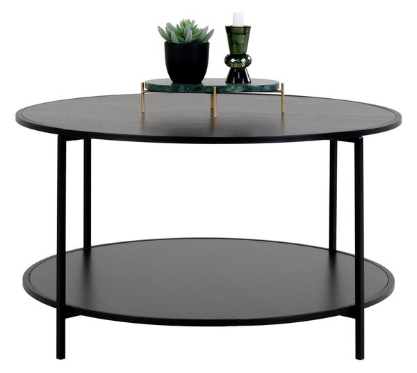 Črna okrogla mizica s črno mizno ploščo ø 80 cm Vita – House Nordic