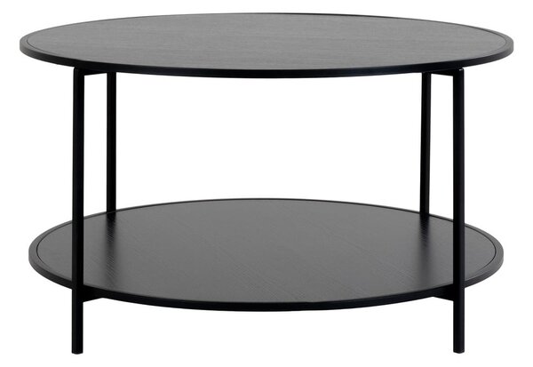 Črna okrogla mizica s črno mizno ploščo ø 80 cm Vita – House Nordic