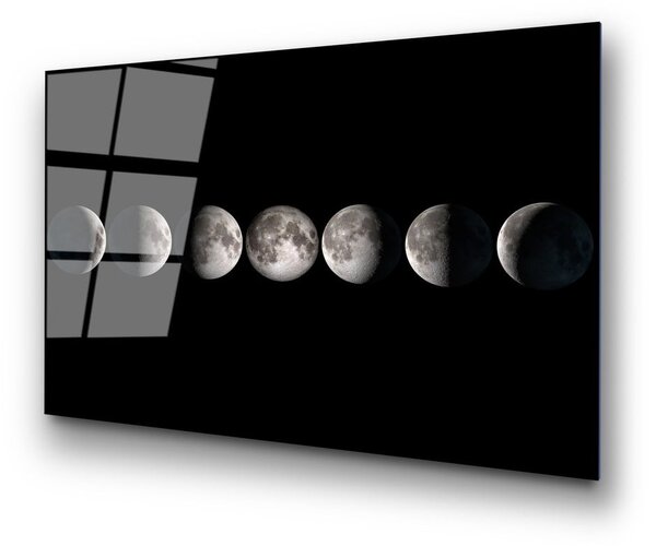 Steklena slika 100x70 cm Moon Phases – Wallity