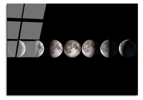 Steklena slika 100x70 cm Moon Phases – Wallity