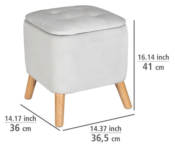 Svetlo siv žameten tabure – Wenko