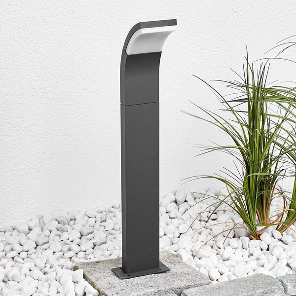 Lucande Timm LED stenska svetilka, 60 cm, antracit, kovina, IP54, Črna, Aluminij, Sodobni