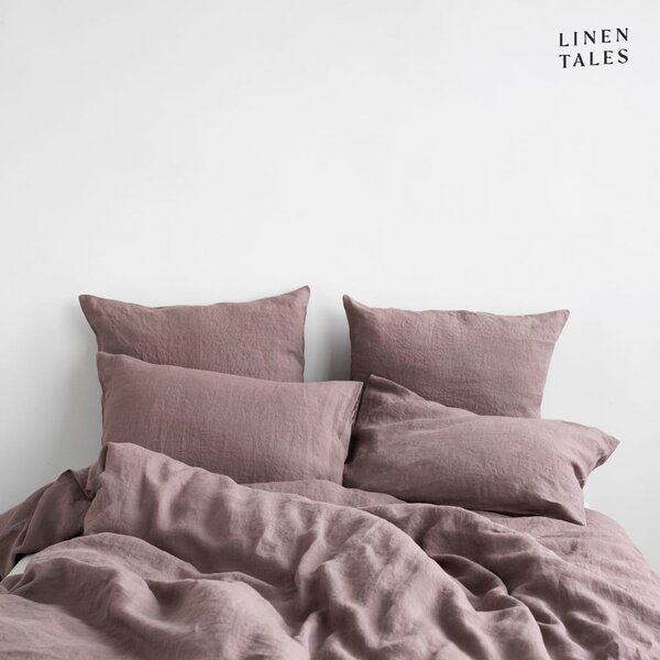 Rožnata podaljšana lanena posteljnina za zakonsko posteljo 200x220 cm – Linen Tales