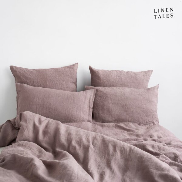 Rožnata podaljšana lanena posteljnina za zakonsko posteljo 200x220 cm – Linen Tales