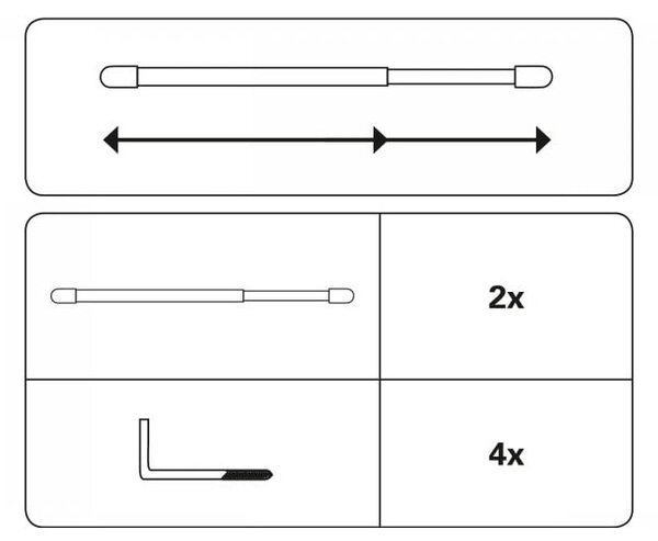 Raztegljiva kovinska vitražna palica 50 - 70 cm – SP TREND