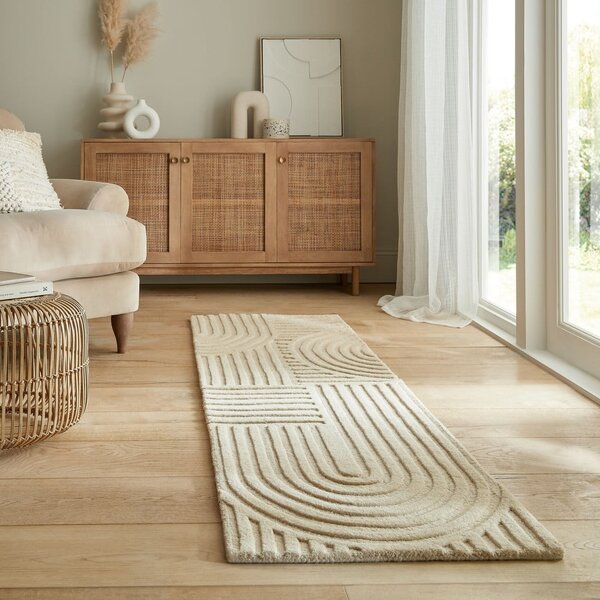 Bež volneni tekač 60x230 cm Zen Garden - Flair Rugs