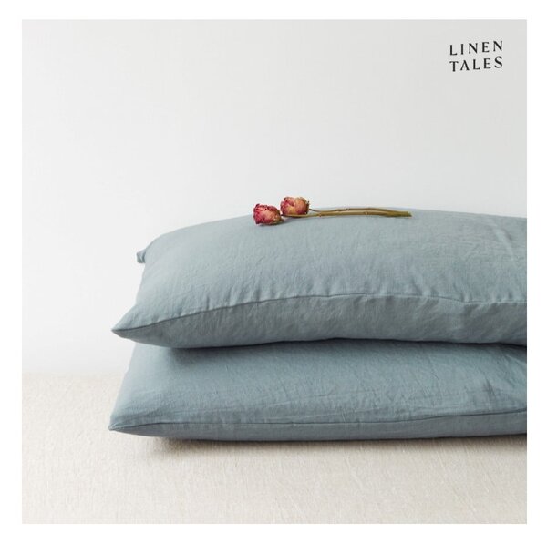 Lanena prevleka za vzglavnik 50x70 cm Blue Fog – Linen Tales
