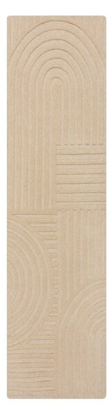 Bež volneni tekač 60x230 cm Zen Garden - Flair Rugs