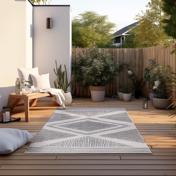 Siva/kremno bela zunanja preproga 80x150 cm Gemini – Elle Decoration