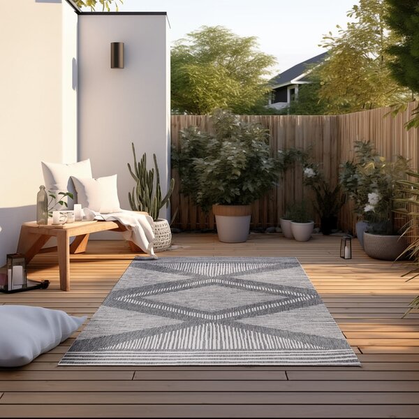 Siva/kremno bela zunanja preproga 80x150 cm Gemini – Elle Decoration
