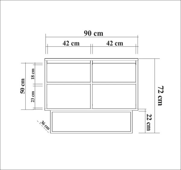 Omarica v orehovem dekorju v naravni barvi 90x72 cm Rodez – Kalune Design