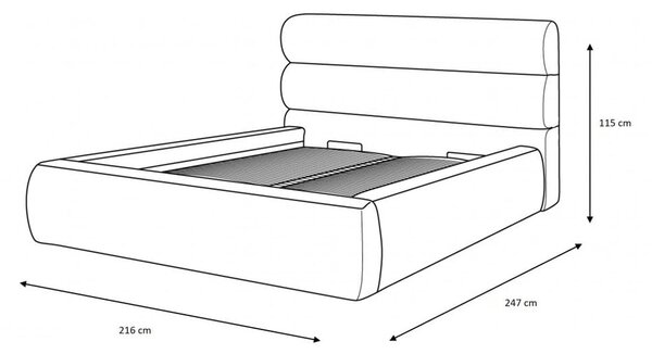Bež oblazinjena zakonska postelja s prostorom za shranjevanje in letvenim dnom 180x200 cm Jagna – Bobochic Paris