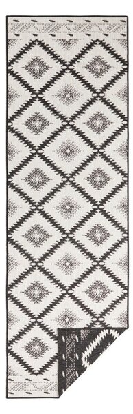 Črno-krem zunanja preproga NORTHRUGS Malibu, 80 x 250 cm