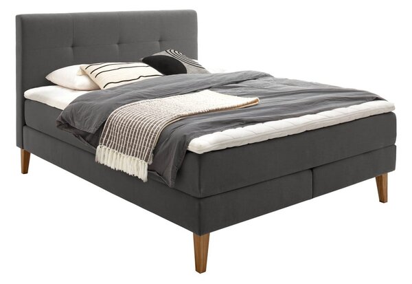 Antracitno siva boxspring postelja 180x200 cm Stockholm – Meise Möbel