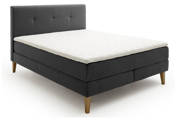 Antracitno siva boxspring postelja 180x200 cm Stockholm – Meise Möbel
