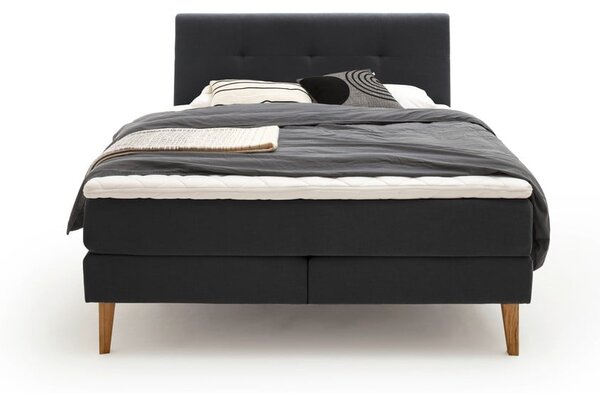 Antracitno siva boxspring postelja 180x200 cm Stockholm – Meise Möbel