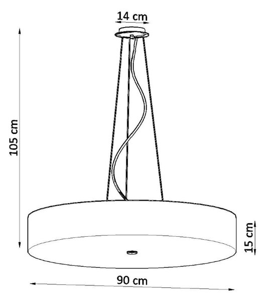 Bela viseča svetilka s tekstilnim senčnikom ø 90 cm Herra – Nice Lamps