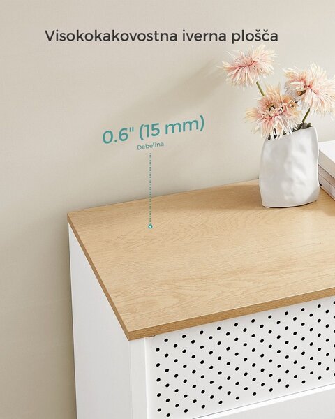 Kovinska omarica za shranjevanje BRIX, 76x80x40cm, rjava/bela SongmicsHome
