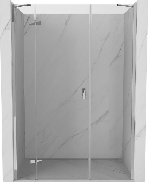 Mexen Mist-H leva krilna tuš vrata 125 cm, prozorna, krom - 8A5-125-001-01-00-L