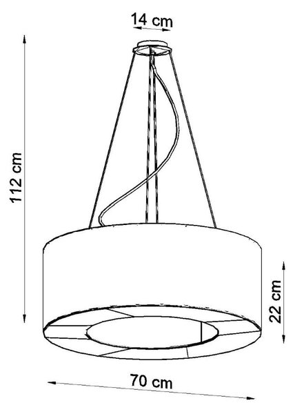 Bela viseča svetilka s tekstilnim senčnikom ø 70 cm Galata – Nice Lamps