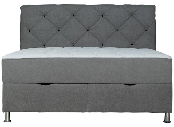 Modern Living Postelja Z Vzmetnico Black Diamant, 160x200, Siva