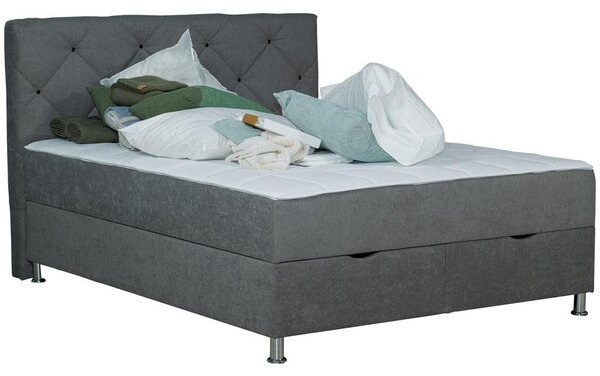 Modern Living Postelja Z Vzmetnico Black Diamant, 160x200, Siva