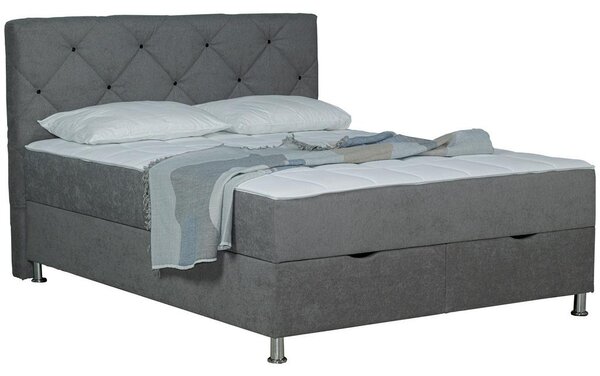 Modern Living Postelja Z Vzmetnico Black Diamant, 160x200, Siva