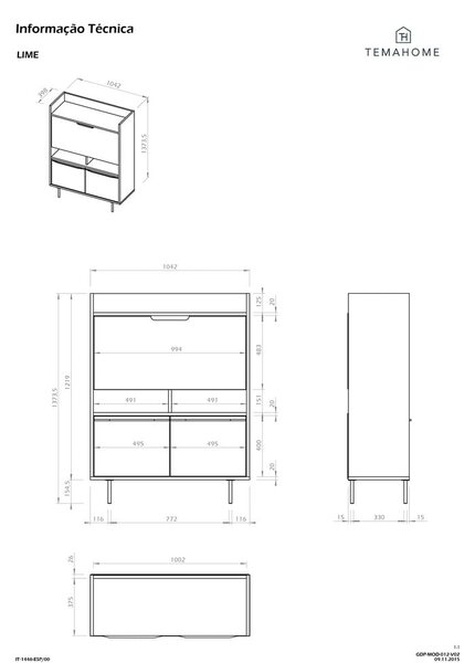 Pisalna miza v hrastovem dekorju 40x104 cm Lime – TemaHome