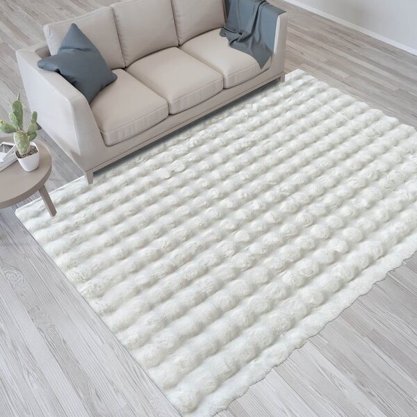 Bela pralna preproga 120x170 cm Bubble White – Mila Home