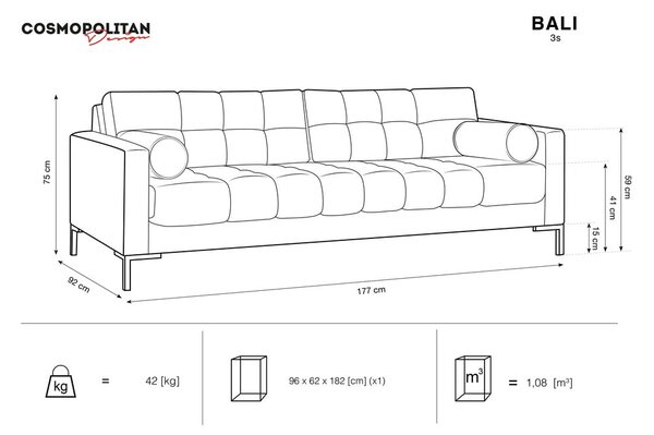 Bela/bež sedežna garnitura 177 cm Bali – Cosmopolitan Design