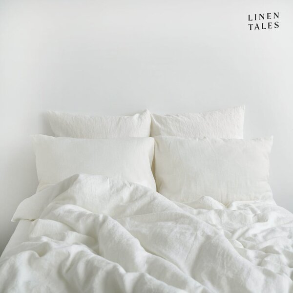 Bela podaljšana lanena posteljnina za zakonsko posteljo 200x220 cm – Linen Tales