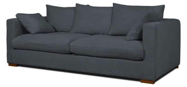 Siva sedežna garnitura iz rebrastega žameta 220 cm Comfy – Scandic