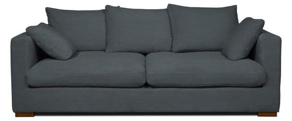 Siva sedežna garnitura iz rebrastega žameta 220 cm Comfy – Scandic